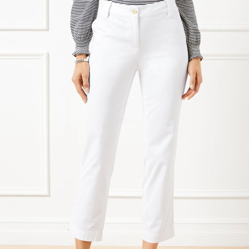Talbots Perfect Crop Slim Leg Pants: White Size 6P - NWT